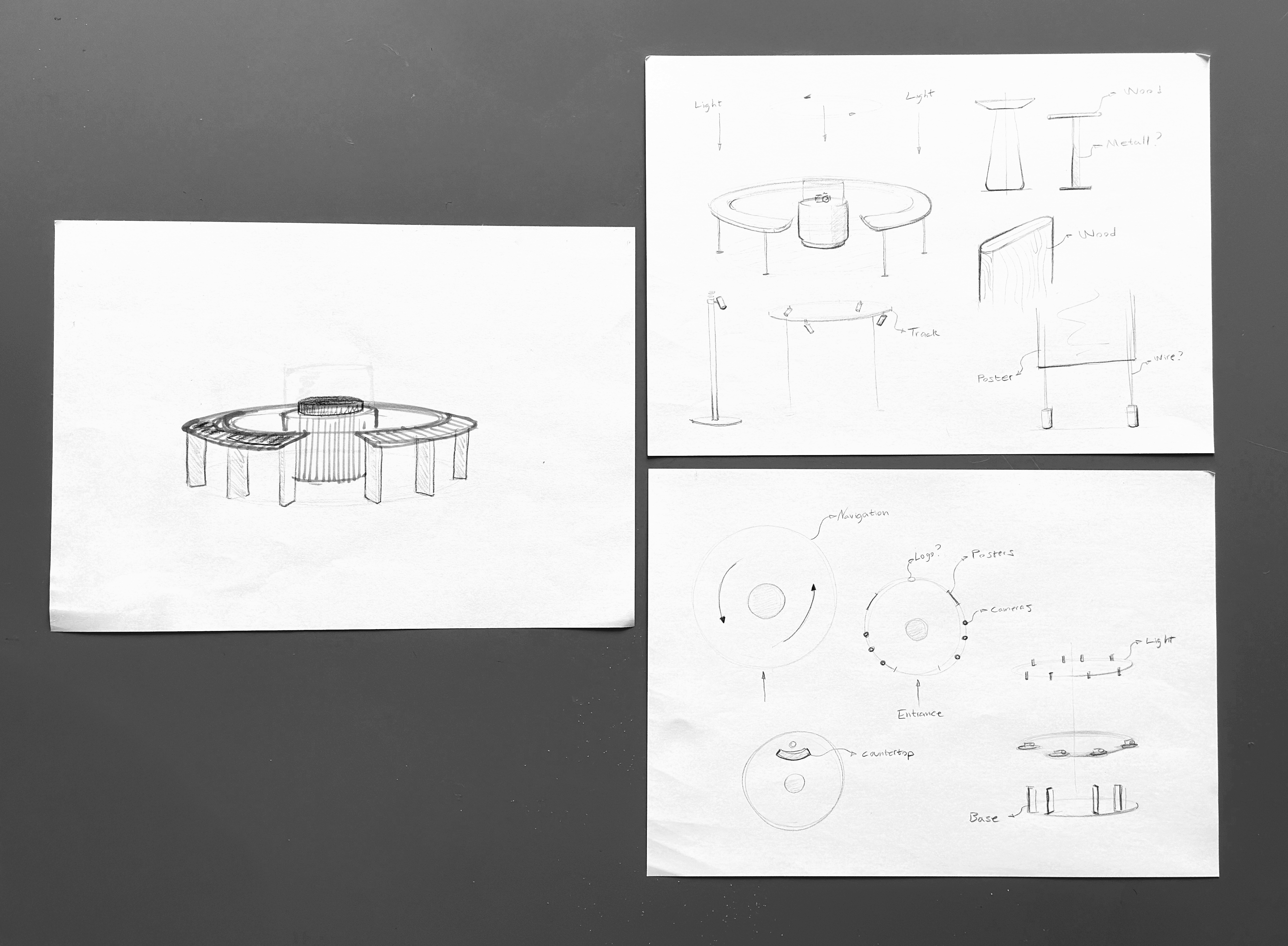 Initial concept sketch — circular plan study