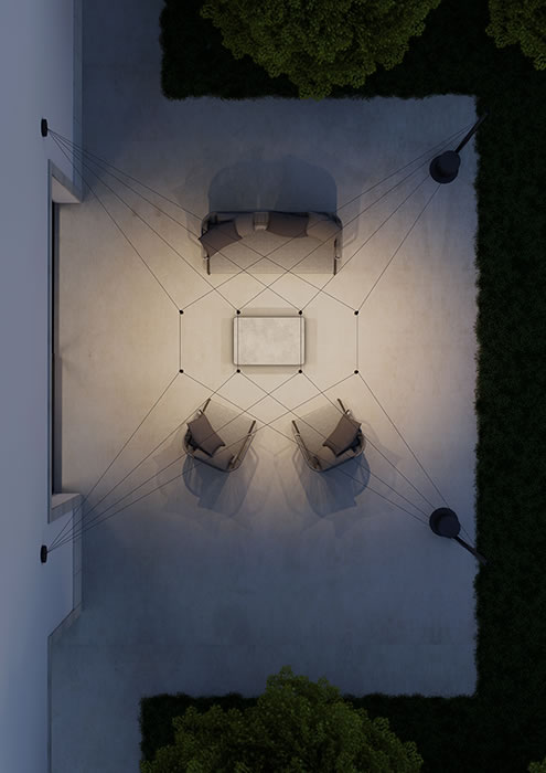 Top view — lounge seating arrangement