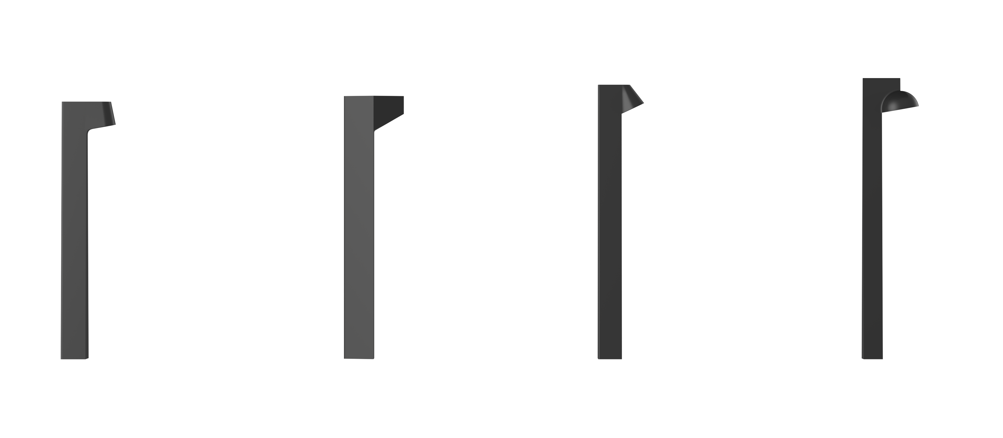Asymmetrical form lineup — directional heads